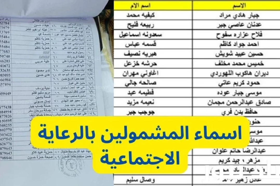 رسمياً.. أسماء المشمولين بالرعاية الإجتماعية العراقية 2025