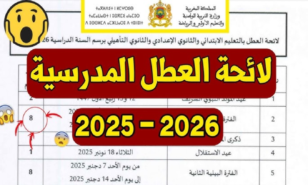 التربية الوطنية توضح.. العطلات المدرسية في المغرب لعام 2025/2026